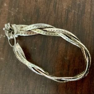 3 Color Earrings HCT Sterling Flat Herringbone Woven Hoop